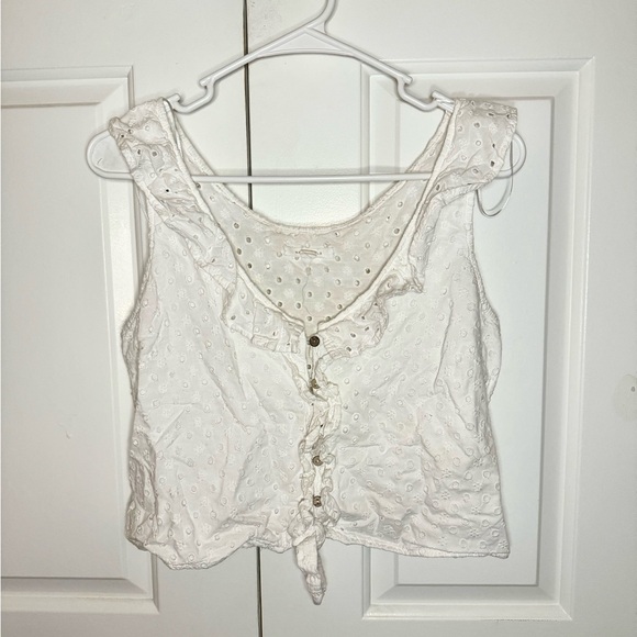 LACEY WHITE CROPPED TANK TOP - Picture 1 of 6